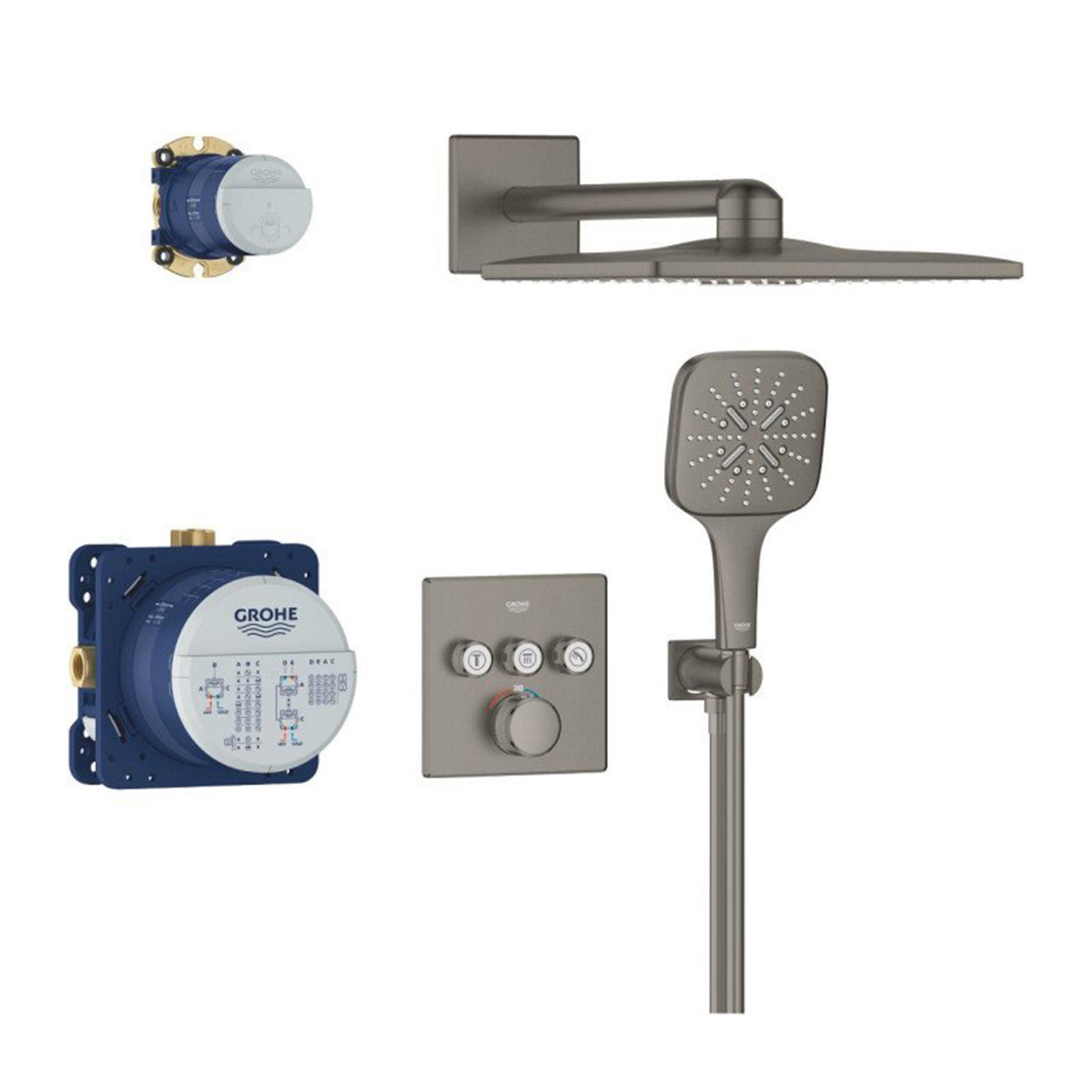 34864AL0 Grohtherm SmartControl Cube - Душ система за вграждане с термостат 